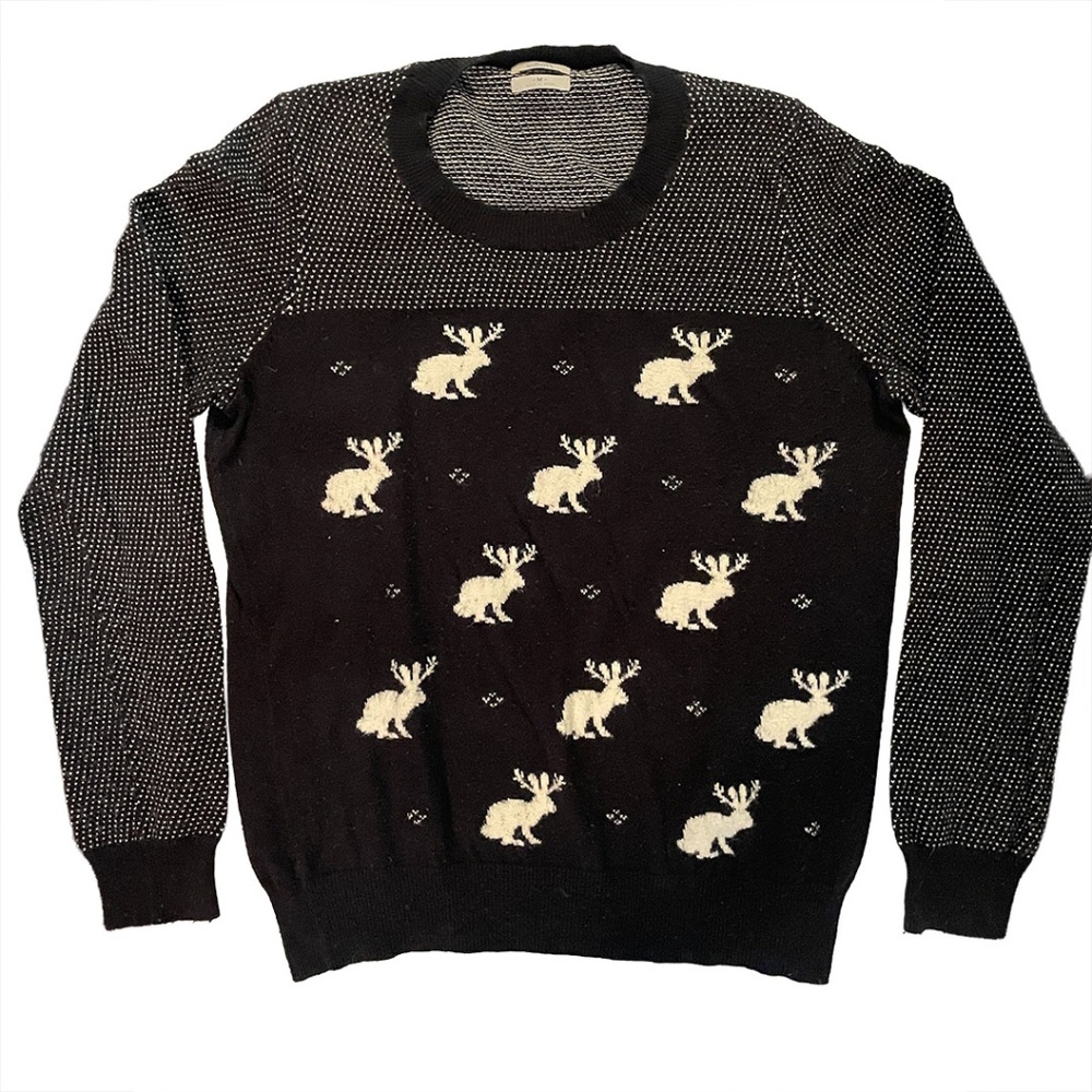 Madewell Wallace Jackalope Crew Neck Sweater Wool Blend Sz M